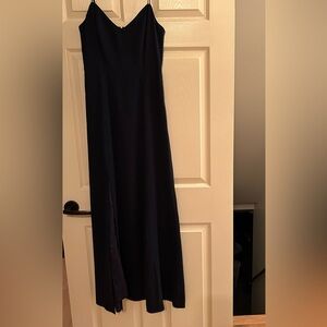 J. Crew, NWT, Party Dress with Thin Straps, a Back Zipper & Slit in Front. Navy